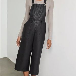 BCBG James Faux Leather Overalls